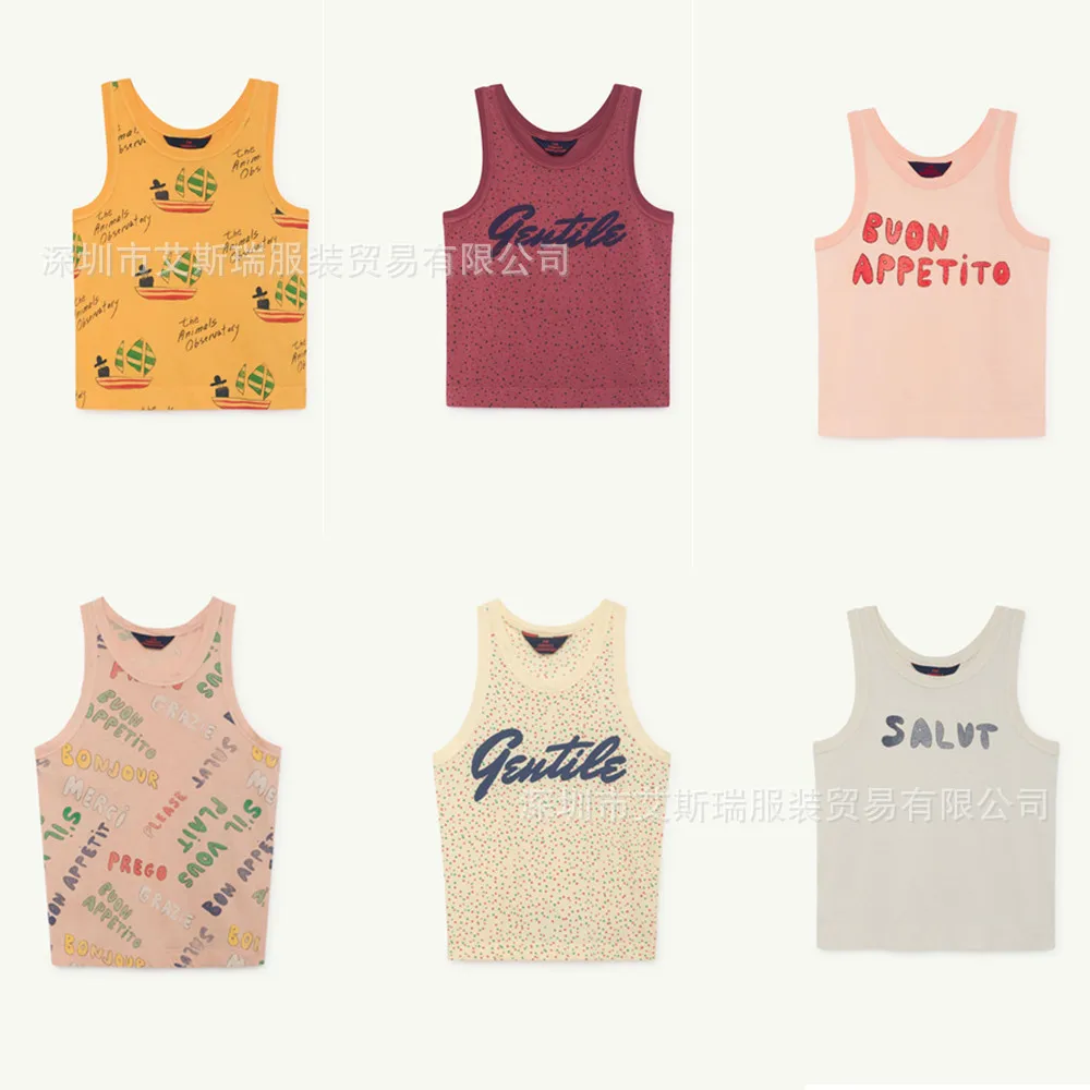 

Boy Sleeveless T-shirt2019 Spring and Summer New Ins Hot Tao Brand Same Series Boys and Girls Baby Cotton Printed Vest Tops
