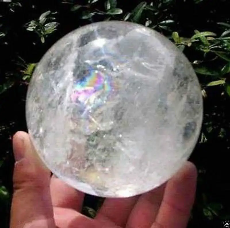 

NATURAL RAINBOW CLEAR QUARTZ CRYSTAL SPHERE BALL HEALING GEMSTONE 80mm AAA