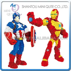 Марвел Мститель DIY строительный алмаз блоки-кирпичики игрушка супер герой Железный человек Капитан Америка DIY Модель Кирпичи Фигурки