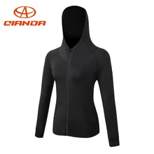 QIANDA быстросохнущая куртка для бега с капюшоном для женщин, дышащая толстовка с длинным рукавом, спортивные куртки для йоги, женские футболки для фитнеса и спортзала