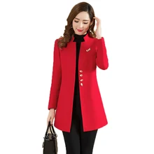Новинка, модное приталенное Женское шерстяное пальто с воротником, длинное шерстяное пальто большого размера, женская одежда, весенняя и осенняя верхняя одежда