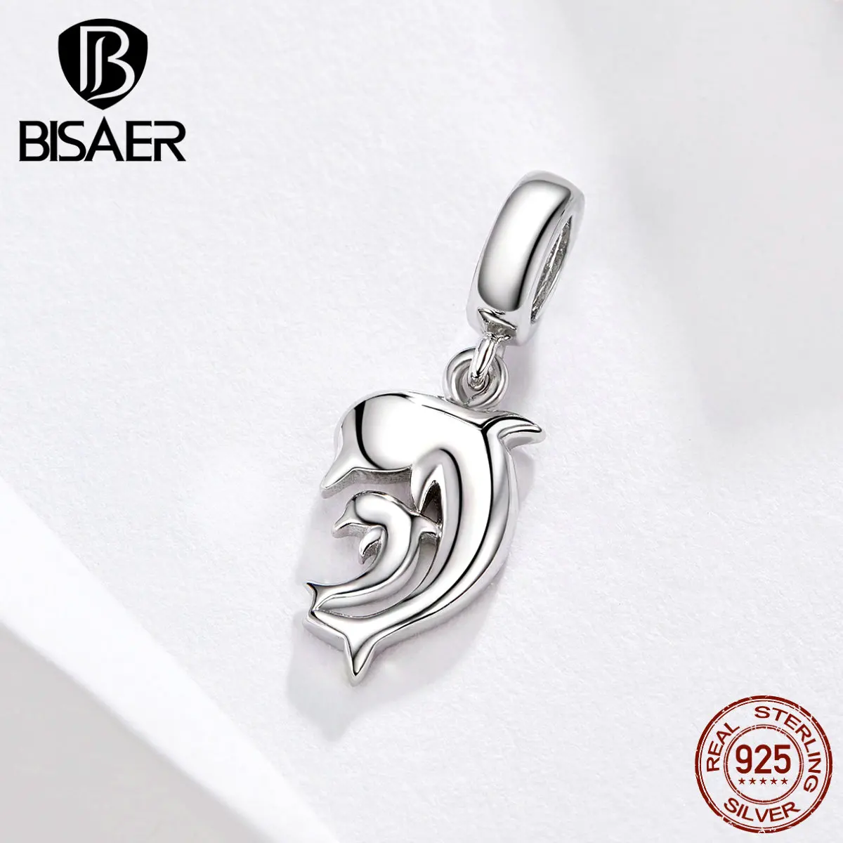 Подвески с дельфинами BISAER серебряные подвески для мам и детей браслеты