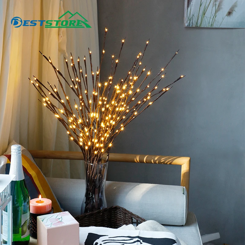Lights Night Tree 20 Led Branch Vase Wedding Christmas Romantic