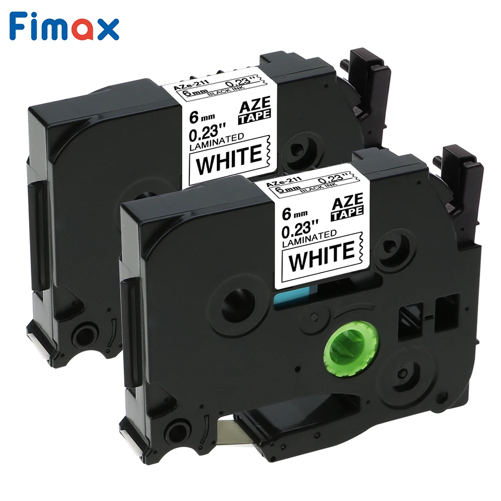 Fimax 2 Packs Compatible for Brother P-touch Label Tape TZe-211 Tze211 Black on White Printer Tze | Компьютеры и офис