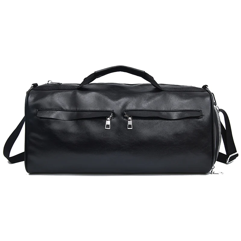 Wobag, модная водонепроницаемая сумка-мессенджер из ПУ материала, ручная сумка для путешествий и фитнеса, Новая Мужская и Женская дорожная сумка - Цвет: Black