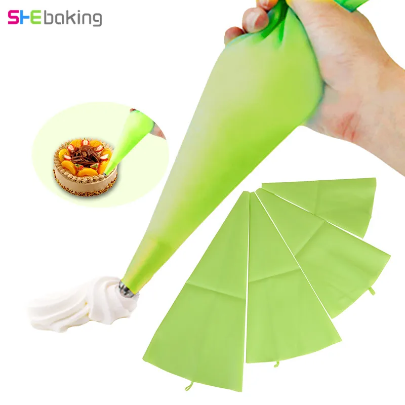

Shebaking 4pcs/set Icing Piping Bag Cake Pastry Bag Cookies Dessert Decorators Cream Syringe Tips Fondant Cake Decorating Tools