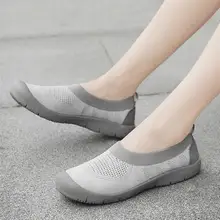 Женская прогулочная обувь без застежки дышащие сетчатые кроссовки легкие элегантная ткань Спортивная обувь удобные женские кроссовки