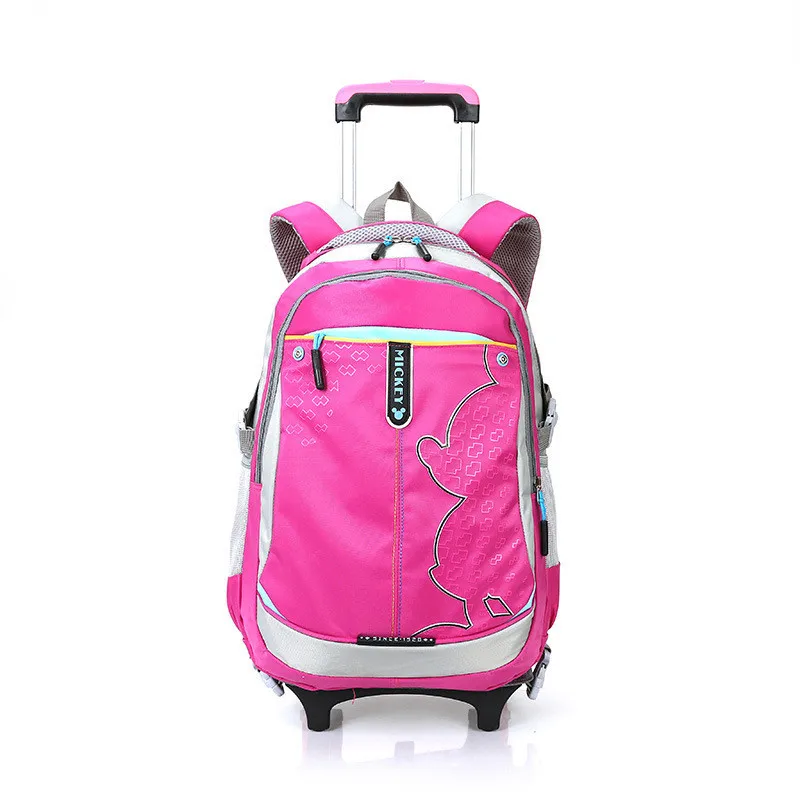 

New Cartoon Boy Trolley Backpack School Bags Wheeled Bag Student Detachable Rolling Backpacks Girls Mochila
