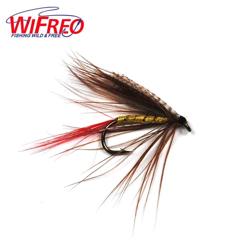Buy 10PCS 10 Grey Wing Gold Rib May Fly Wet Flies for
