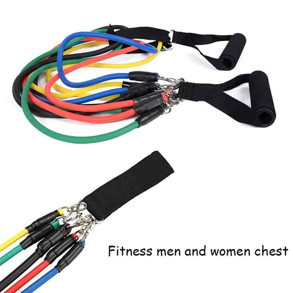 11pcs/Set Resistance Bands Hanging belt Set Multifunctional Training Equipment Rubber Band Belt Gym Equipment