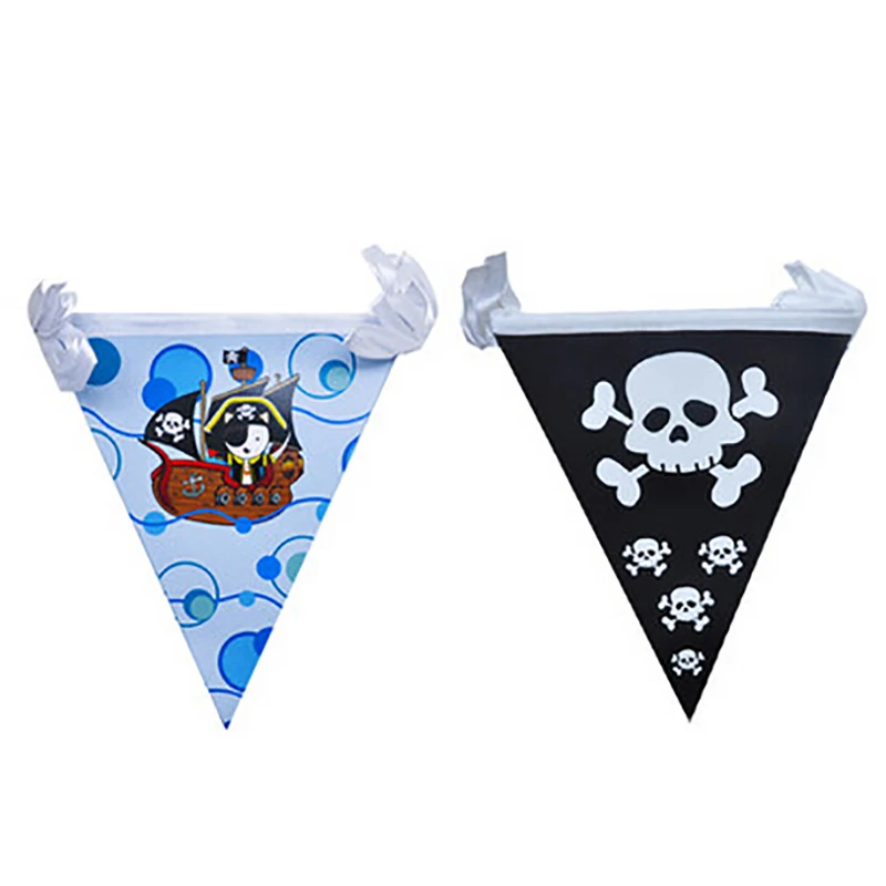 

4M Disposable Paper Banner Pirate theme Series Children Kids Birthday Party Decor Skull Pennant