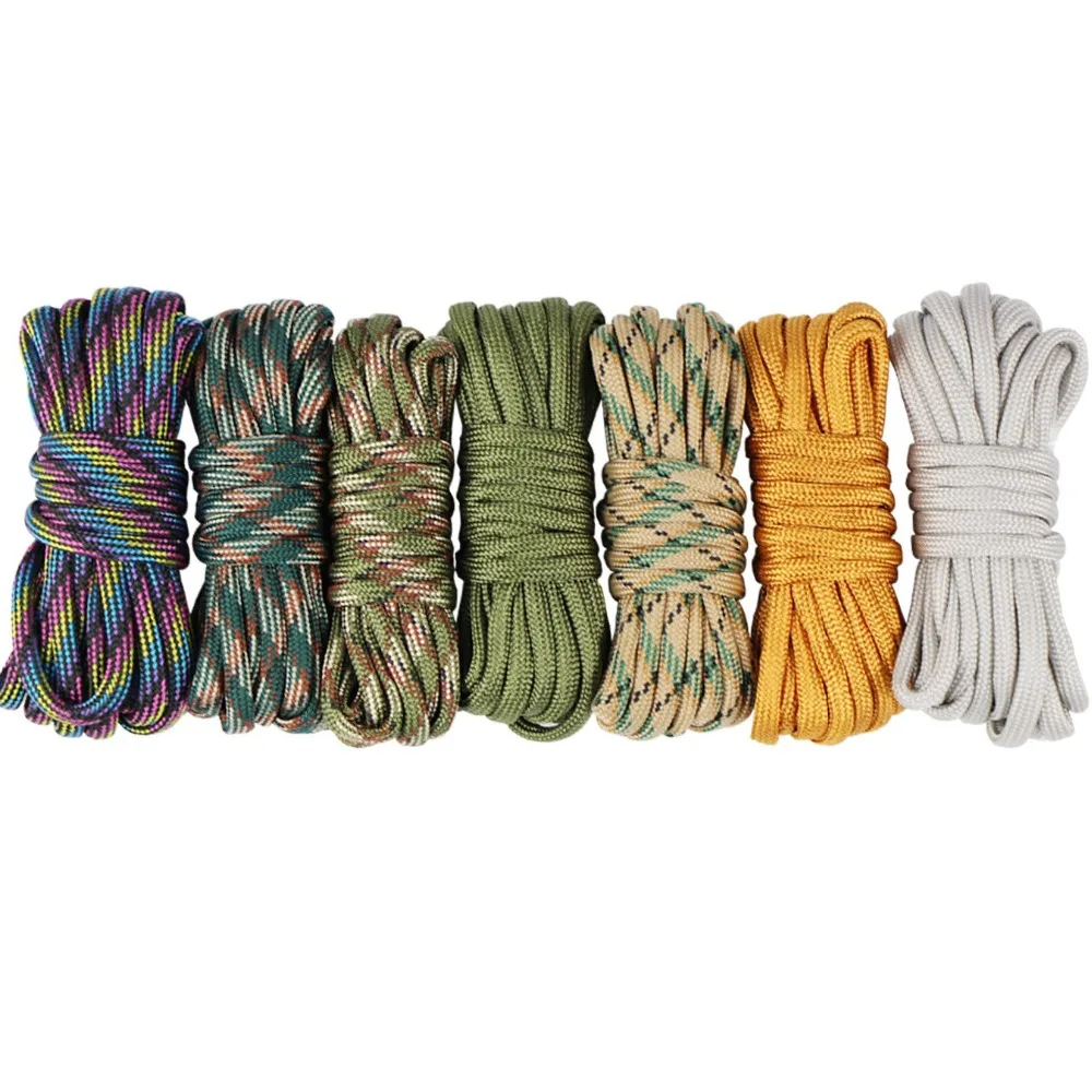 

7pcs Paracord Bracelet Cord Lifeline Parachute Rope Outdoor Survival Safe Rope Set DIY Hand Woven Hiking Accessories 3m