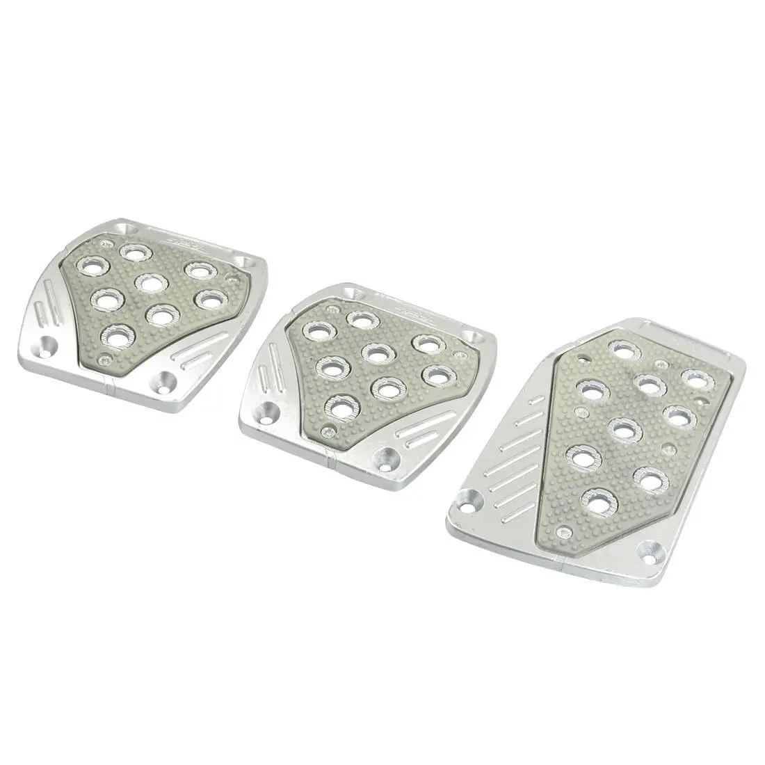 3x Universal Car Nonslip Aluminum Gas Brake Clutch Pedal Cover Set Gray