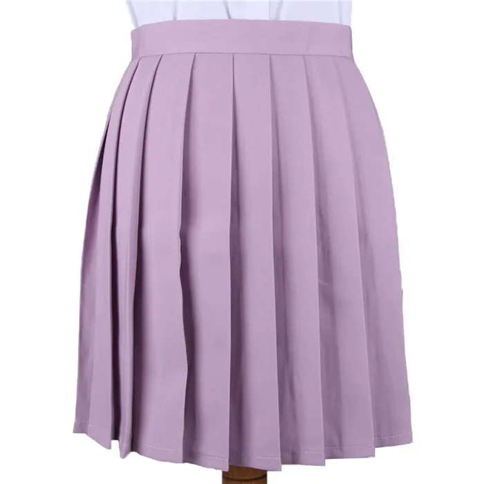 Лидер продаж Harajuku стиль для женщин колледж сплошной цвет плиссированные юбки карамельный цвет косплей JK Униформа Лолита юбка Регулируемый карман