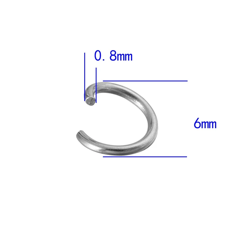 500 шт 304 нержавеющая сталь открытый прыжок кольца посеребренные 4,5, 6,7, 8 мм на выбор подходят для DIY женщин и мужчин модные ювелирные изделия подарки - Цвет: 6mm 500pcs