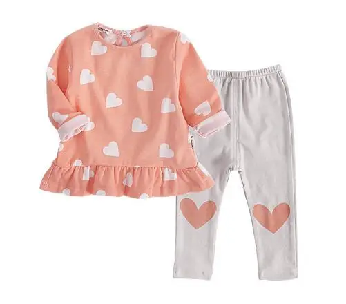 

2017 fashion girls clothes sets spring and autumn baby girl clothes twinset lovely casual coat trousers set