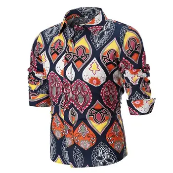 

JAYCOSIN 2020 Personality Men's Summer Casual Slim Long Sleeve Printed Shirts Top Male Social Dress Shirts Dropshipping 30p