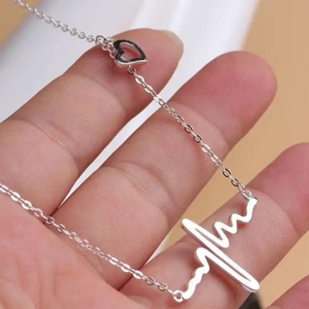 Новинка, женское ожерелье с ритмом сердца и сердечком, ожерелье с подвеской в форме сердца, ювелирное изделие, подарок, ожерелье FN70