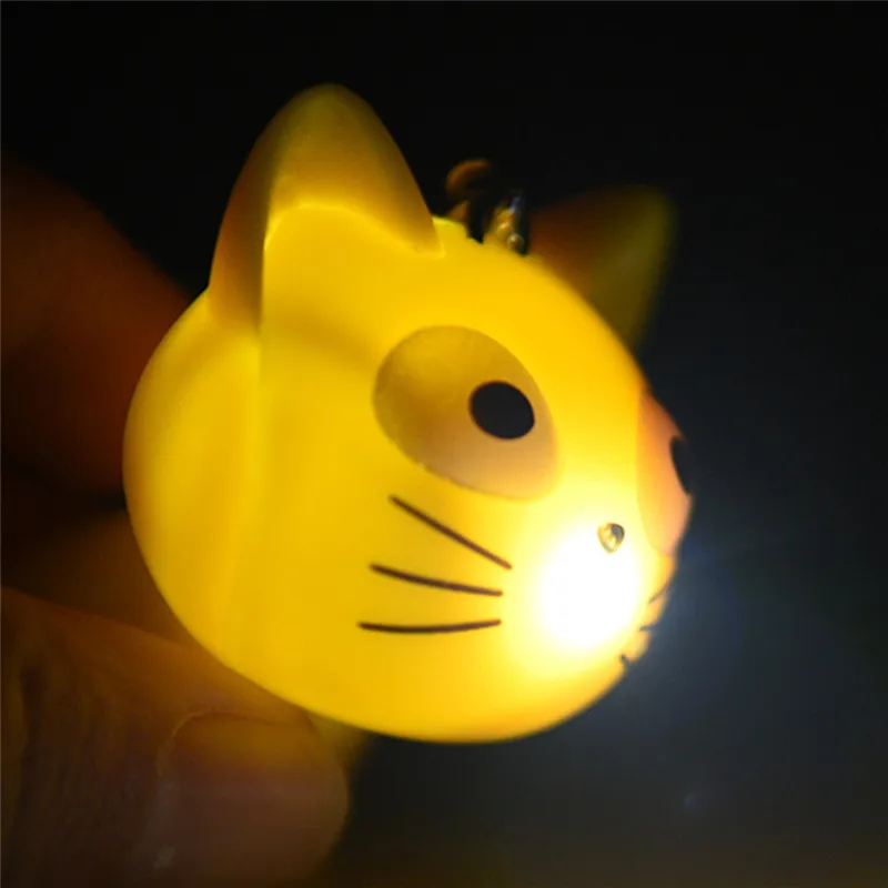 Милый брелок с изображением сыра кота со звуком Мяу kawaii LED детский подарок