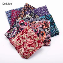 100% Cotton Handmade Fashion Pocket Square Paisley Pattern Bandanna Hanky With Giftbox - Factory Outlet