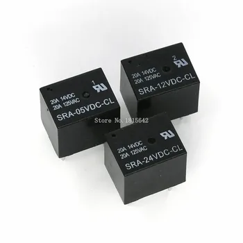 

5PCS 5V 12V 24V 20A DC Power Relay SRA-05VDC-CL SRA-12VDC-CL SRA-24VDC-CL 5Pin PCB Type Black Automobile relay