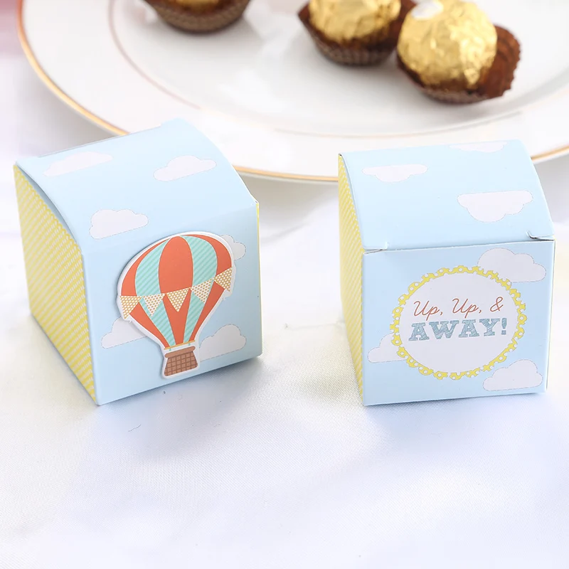 60x горячий воздух воздушный шар рисунок Baby Shower Коробки Подарочная коробка на крестины подарок на день рождения вечерние сладости выступает рождения украшения