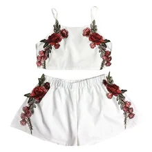 women’s flowers Sleeveless Tops and Shorts suits women’s sets summer casual 2 piece sets female Beach Style