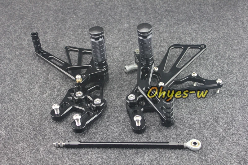 Black Adjustable Rear Sets Motorcycle Foot Pegs For GSXR 1000 07 08 K7