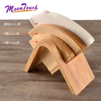 

Bamboo Coffee V60 Filter Paper Holder Simple Coffee Filters Dispenser Rack Shelf Storage Paper Tissue Box Shelf Coffee Tool