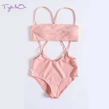 TryMeOn пикантные высокие вырезы для ног Спорт Одна деталь купальник Для женщин комплект бикини Купальники бинты стринги Монокини высокий разрез без спинки