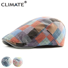 Атмосферный мужской женский головной убор в клетку s шляпа красочный головной убор в клетку шляпа для женщин и мужчин Плоские береты кепки регулируемые проверки плоская шапка s берет корейский