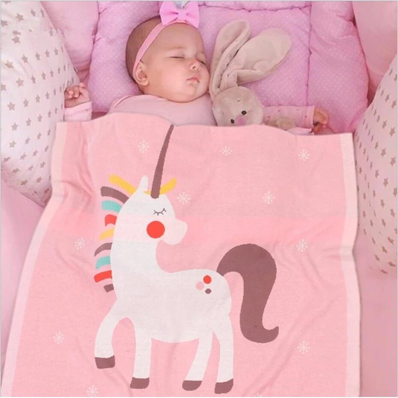 Детское одеяло Единорог вязаные пеленки для новорожденного супер мягкое одеяло для малышей детские постельные принадлежности одеяло для кровати диван Корзина Коляска