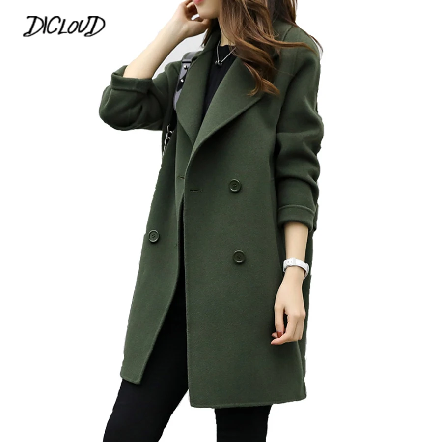 Winter Wool Coat Women Fashion Lapel Drop-Shoulder Casual Long Coat Ladies Loose Black Slim Plus Size Outwear Blends Jacket 2018 Winter Wool Coat Women Fashion Lapel Drop-Shoulder Casual Long Coat Ladies Loose Black Slim Plus Size Outwear Blends Jacket 2018