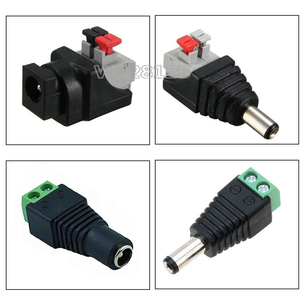 

Free shipping 5~100pcs DC Connector for LED Strip Free Welding LED Strip Adapter Connector Male/Female led strip connector