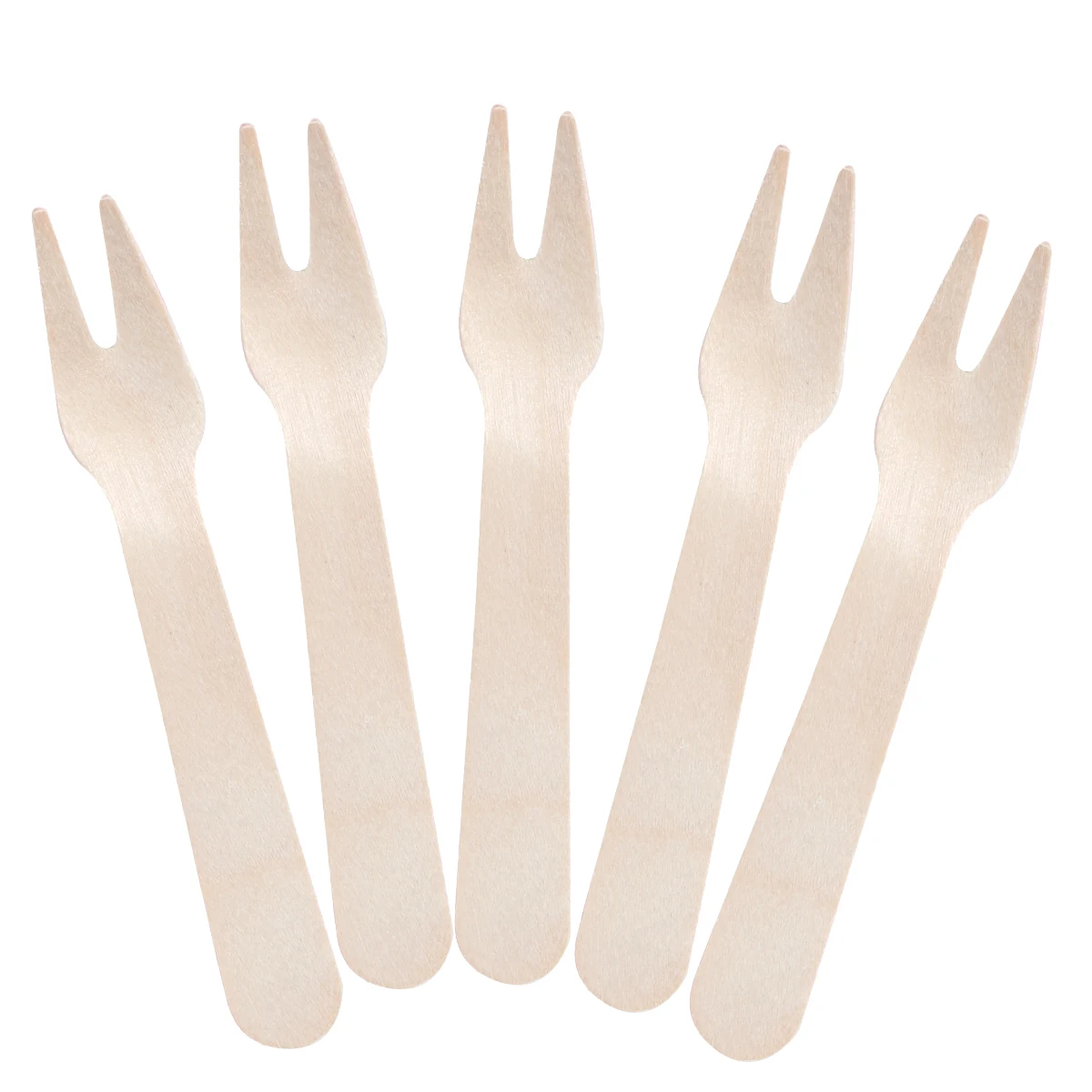 

100pcs Disposable Cake Fork Wooden Cutlery Eco-friendly Forks for Picnic Dinner Barbecue