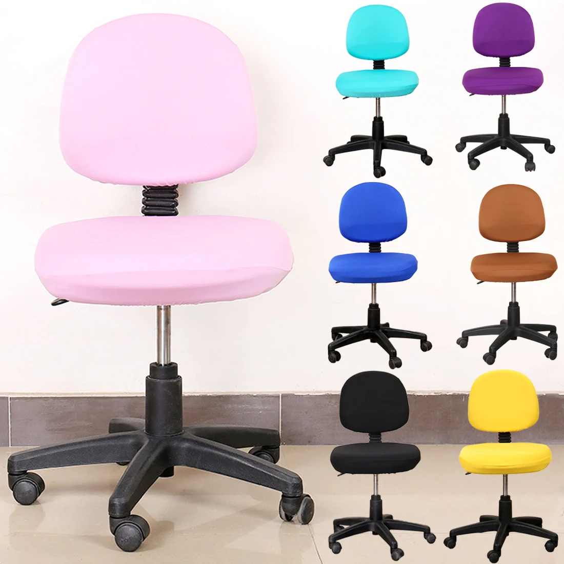 

Chair Covers spandex Computer Chair Cover Elastic Fabric chair covers 14 Colors universal Size Easy Washable Removeable