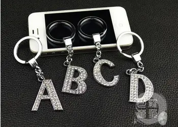 

FREE SHIPPING BY DHL 260pcs/lot Zinc Alloy Capital Letters A To Z Keychains with Rhinestone Metal Letter Keyrings 10 Sets a Lot