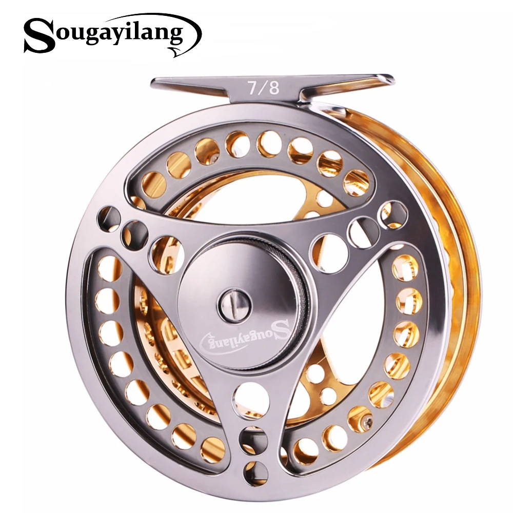 Sougayilang 7/8 بالوزن يطير الصيد بكرة ماكينة بتحكم رقمي بالكمبيوتر قطع الصيد بكرة الشجرة الكبيرة يموت الصب الألومنيوم يطير بكرة عجلة الصيد معالجة