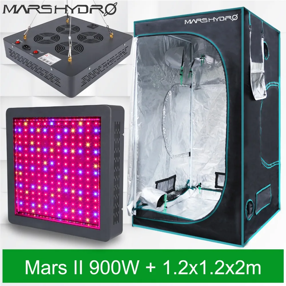 Mars Hydro Mars II 900W LED Grow Light veg bloom and Grow Tent