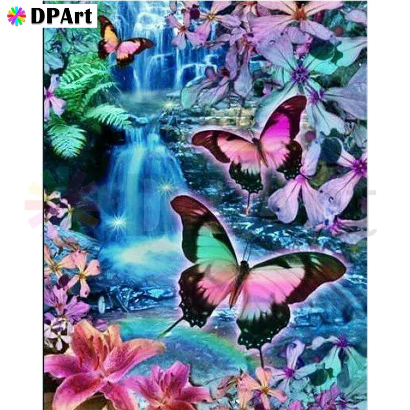 

Diamond Painting 5D Full Square/Round Drill Butterfly Waterfall Daimond Rhinestone Embroidery Painting Cross Stitch Mosaic M702