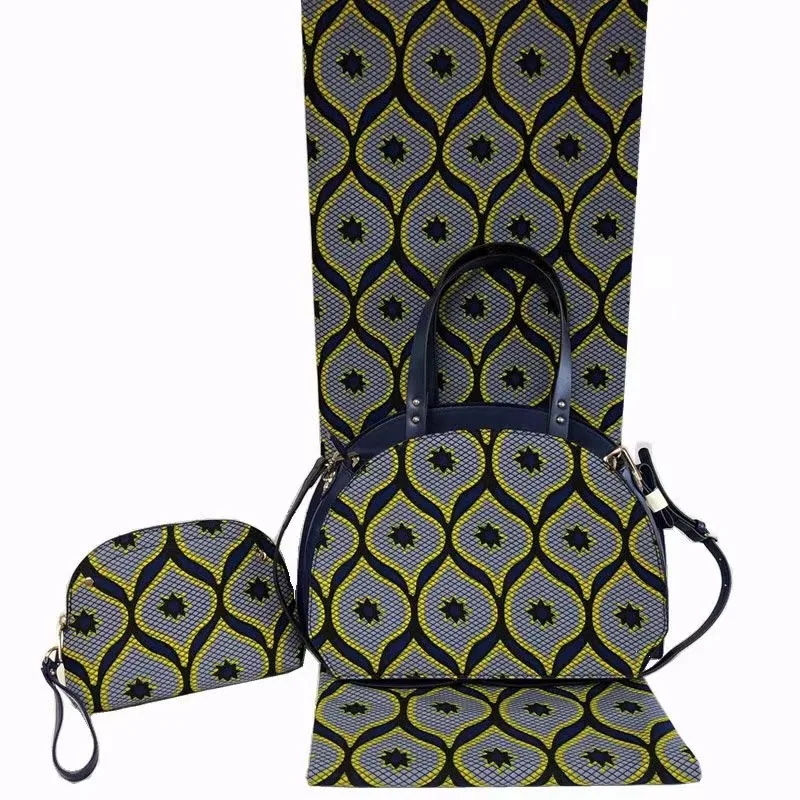 

6yards wax with 2pcs women handbag for party african fabric dutch wax african wax prints fabric ankara fabric TN-A6