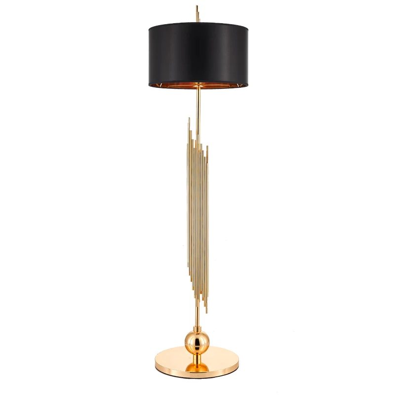 

Promotion Simple Modern Floor Light E27 led lamp nordic Creative stand lamp gold metal body white lampshade Scene art decoration