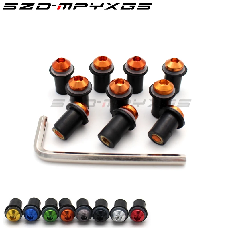 

10Ps Motorcycle 5mm Windscreen Windshield Bolts Screw Nut Fastener Kit For HONDA cb500x cr 250 cbr 600rr pcx 125 cb 400/300 x4