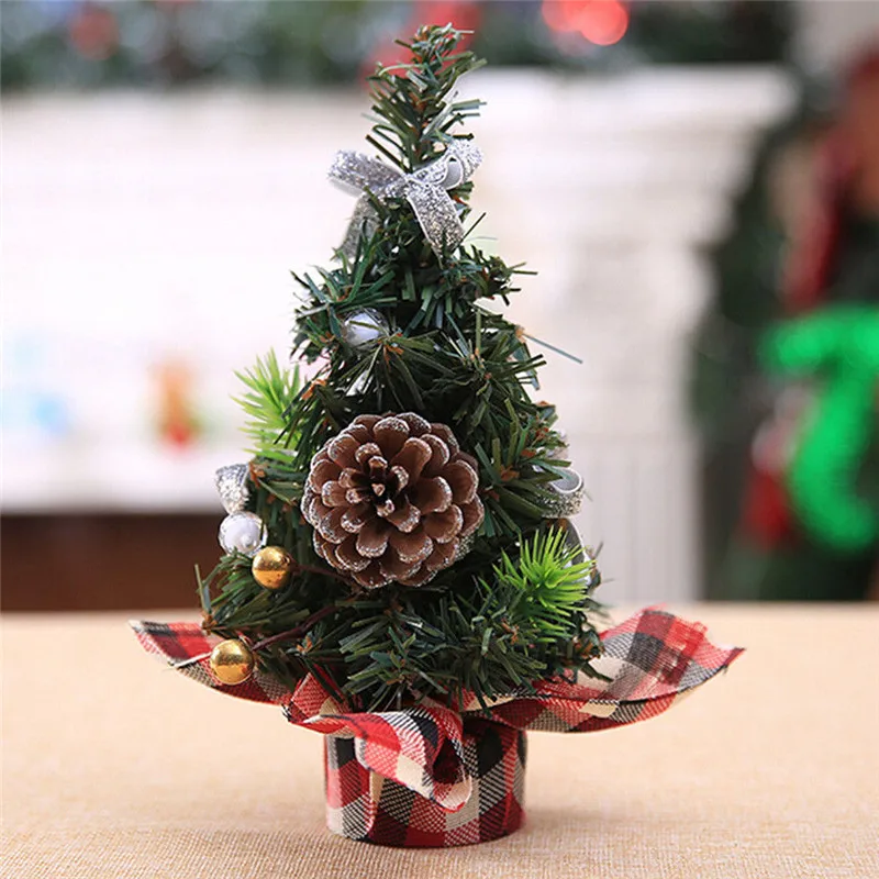 20cm Mini Christmas Ornaments Festival Party Xmas Tree Table Desk Decoration