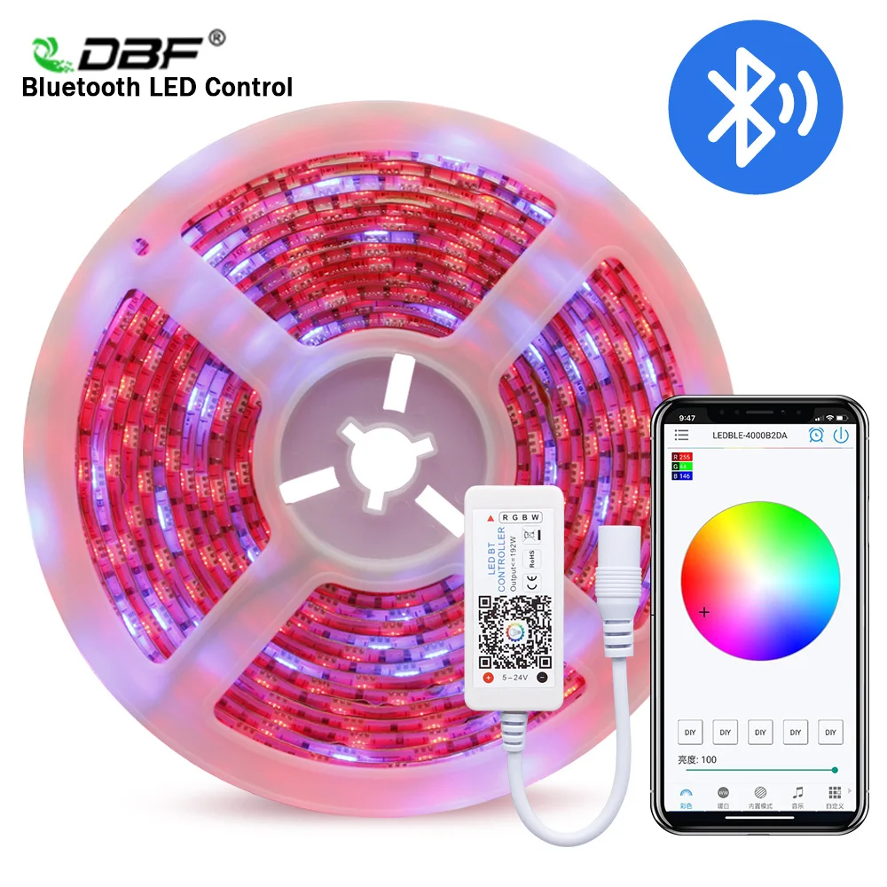 

[DBF]5M/Roll 300LEDs 5050 RGBW/RGBWW LED Strip Light with Bluetooth 4.0 RGBW Controller and DC12V 3A Power Adapter