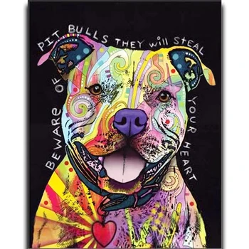 

Mosaic diamond paint cross stitch 5d Diy diamond round Rhinestone embroidery Full of icons Watercolor dog head image