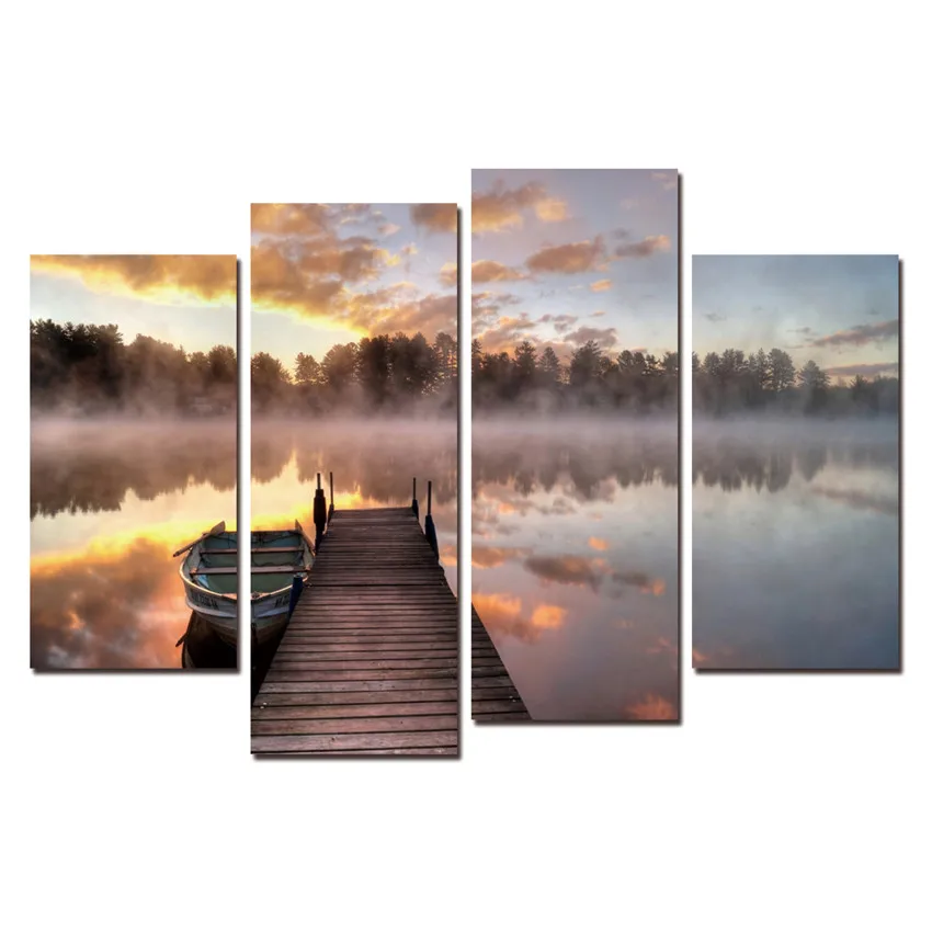 Dusk Lake Cuadros Decoracion настенные художественные картины холст принты для гостиной 4 шт.