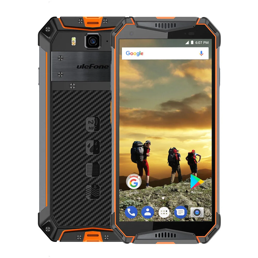 Ulefone Armor 3 IP68 водонепроницаемый мобильный телефон Android 8,1 5," FHD+ Восьмиядерный 4 Гб+ 64 Гб 21 МП 10030 мАч глобальная версия смартфона - Цвет: orange