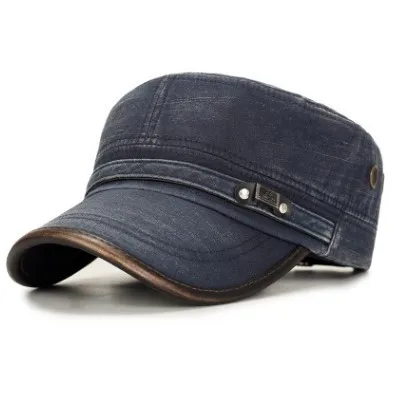 XdanqinX, для взрослых, мужская мода, Ретро стиль, плоская кепка, s, Промытые, хлопок, военные шапки, для мужчин, Snapback, кепка, регулируемый размер, брендовая шапка - Цвет: navy blue