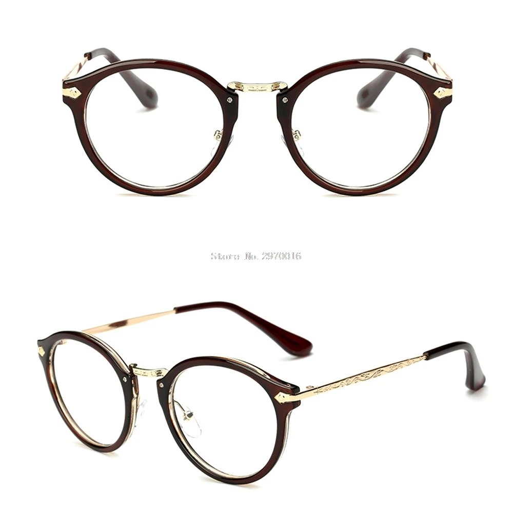 Винтажные мужские и женские очки с круглой оправой, прозрачные очки с полной оправой, модные оптические очки F05 - Цвет оправы: 5